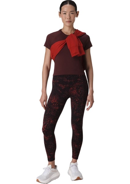 Athlete Crop Seamless Workout Kadın Kırmızı Tişört fırsatları