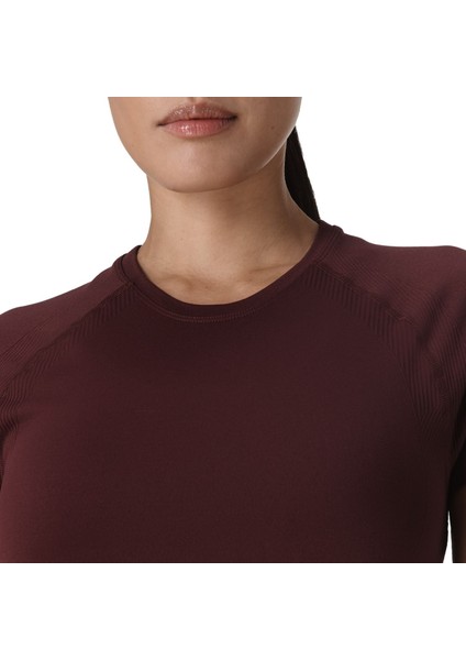 Athlete Crop Seamless Workout Kadın Kırmızı Tişört indirimleri