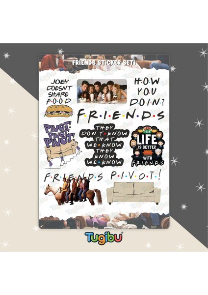 Friends Sticker Seti, Friends Temalı Sticker, 18 Adet Friends Etiket fiyatları