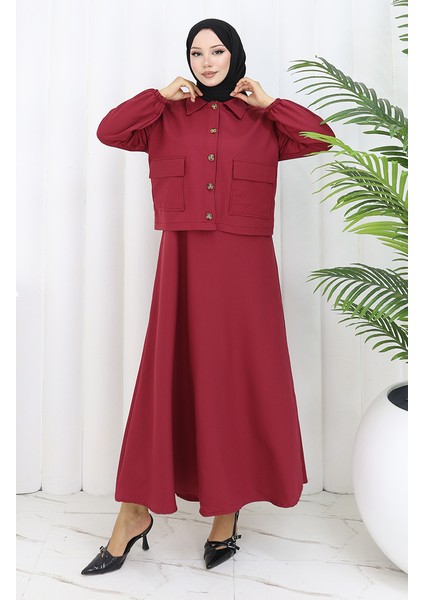Jile Ceket Ikili Takım 0117-06 Bordo fiyatları