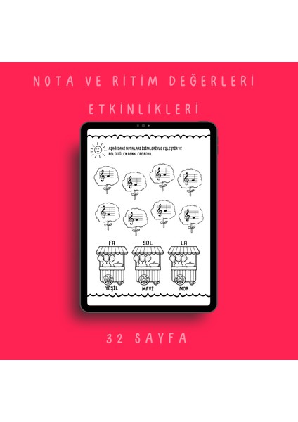 Nota ve Ritim Değerleri Etkinlik Sayfaları modelleri