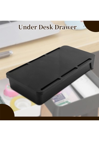 Masa Altı Çekmece Düzenleyici Görünmez Saklama Kutusu Kendinden Yapışkanlı Kırtasiye Kutusu Masa Çeşitli Makyaj Tutucu Siyah (Yurt Dışından) fırsatları