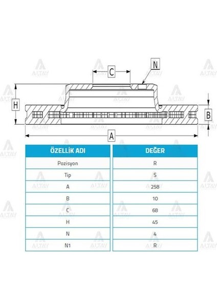 03747 Fren Dıskı Prımera 90>02 Almera 02>02 Arka Duz 258-4