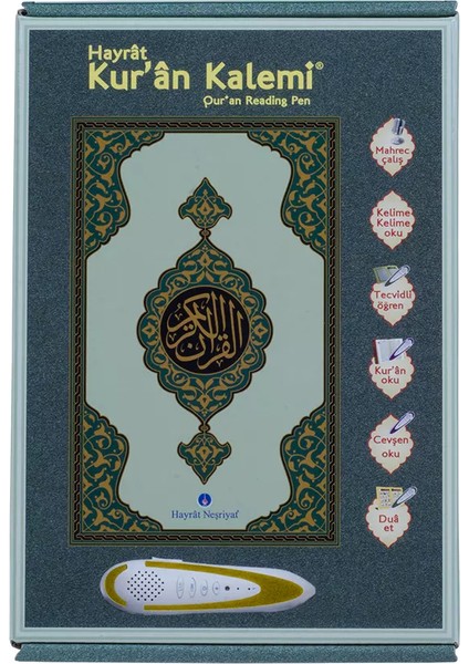 Kuran Okuyan Kalem Seti (Yeşil, Rahle Boy, Karton Kutulu)