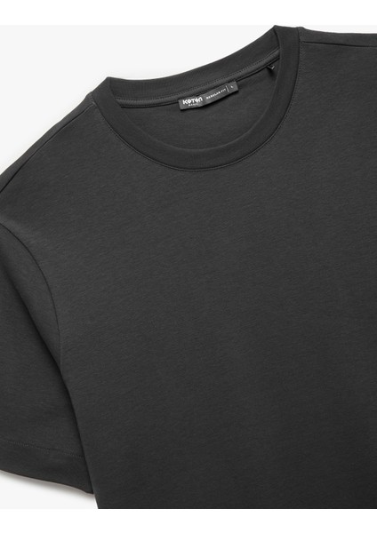 Regular Fit Bisiklet Yaka Pamuklu Kısa Kollu Basic Tişört modelleri