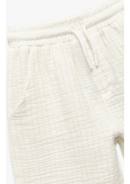 Beli Bağcıklı Cepli Pamuklu Basic Müslin Şort modelleri