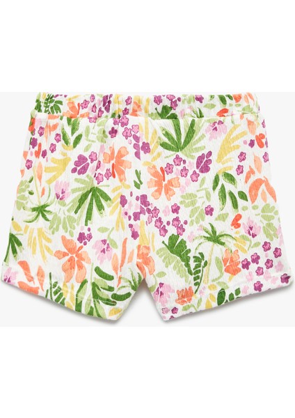 Pamuklu Beli Lastikli Çiçekli Şort fiyatları