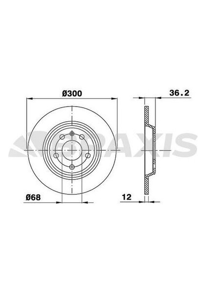 Braxıs AE0103 Arka Fren Aynası Havalı Audı A4 A5 Q5 A6 A7 (300×12) 08>