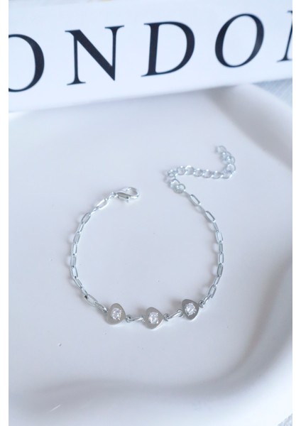 Kadın Bileklik 14K Elips Zincir Zirkon Taşlı Kalp Bileklik fiyatları