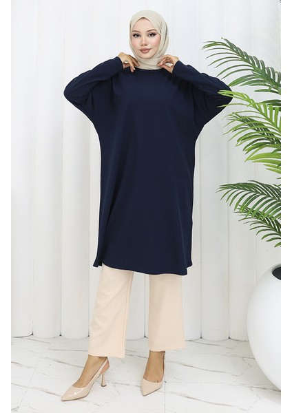 Rahat Kesim Cotton Sade Tunik 8757-04 Lacivert fiyatları