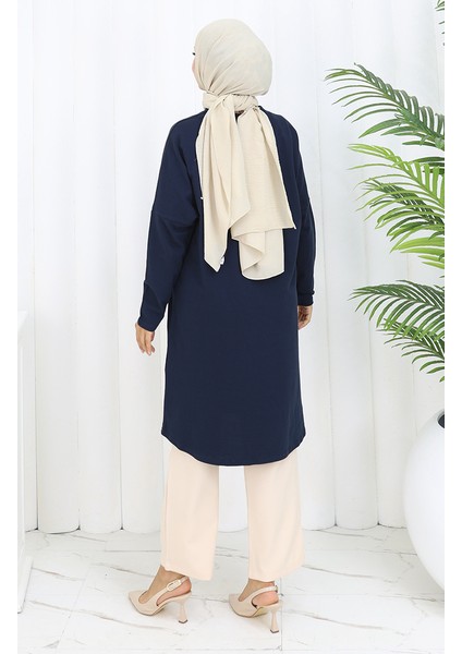 Rahat Kesim Cotton Sade Tunik 8757-04 Lacivert indirimleri