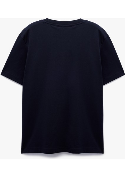 Pamuklu Kısa Kollu Bisiklet Yaka Basic Tişört modelleri