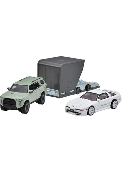 Bfs Hot Wheels Premium Team Transport 18 Toyota 4runner & toyota Supra W/open Trailer HRV37
