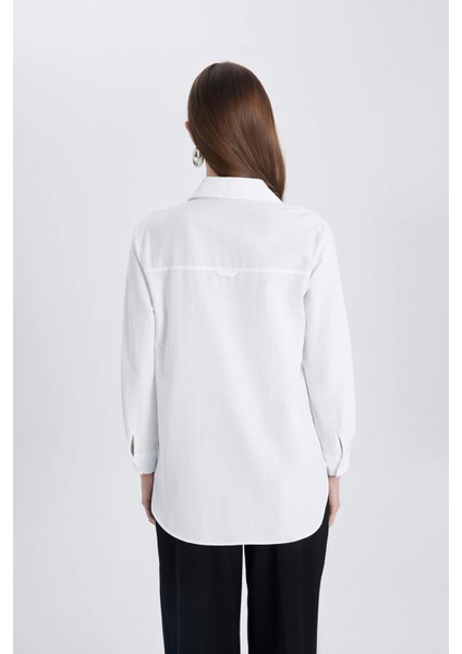 Relax Fit Poplin Uzun Kollu Gömlek Tunik B8314AX24SP