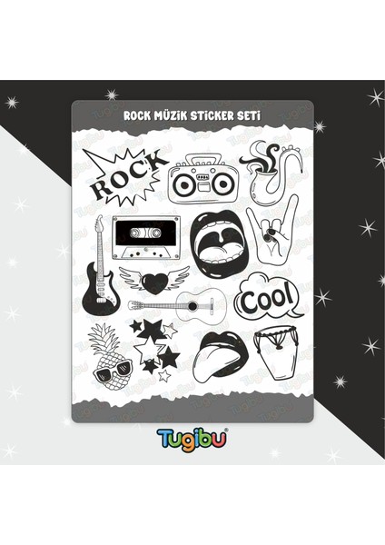 Rock Müzik Sticker Seti, Müzik Temalı Sticker Seti, 28 Adet Rock Metal Etiket fiyatları