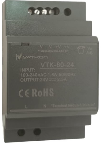 Vtk-60-24 (24VDC - 2,5A Otomat Tipi Güç Kaynagi)