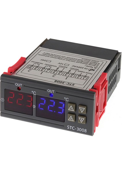 Dijital Termostat Sıcaklık Kontrol Cihazı STC-3008 Termometre Sensörü Higrometre 12V 24V 220V (Yurt Dışından)