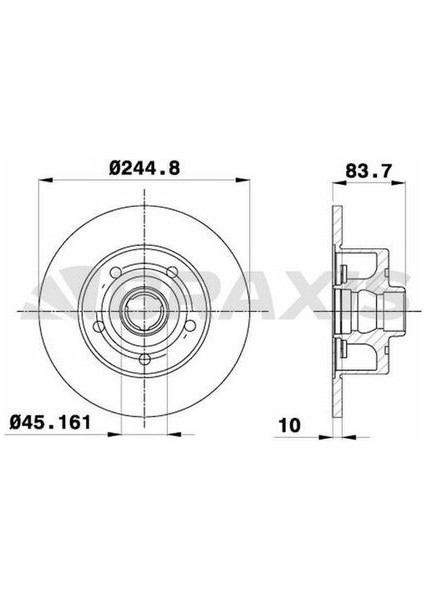 AD0243 AD0243 Arka Fren Diski A4 1.6 1.8 20V 1.8VT 1.9tdı 2.4 30V 2.6 2.8 30V A4 Avant 1.6 1.8 20V 1.8t 8D0615601B