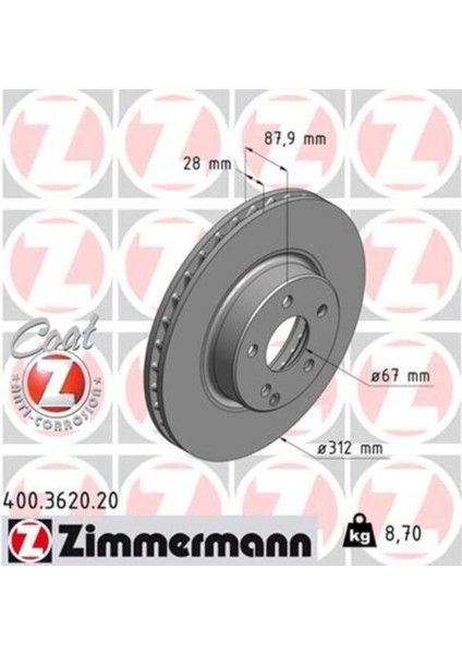 400.3620.20 Ön Fren Diski Mercedes Cls C219 350 04 E Serisi W211 E320-E320CDI-E400CDI-E5