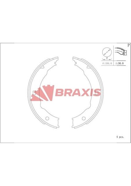 Braxıs AC0148 El Fren Balatası 406 95> 04 607 00> 11 Xsara 1.8 98> 04 185×29