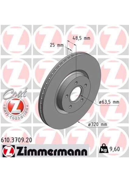 610.3709.20 Ön Fren Diski Volvo S40 2004-2012 C70 Iı 2006-2013 V40 2012 Yüksek Karbon Al