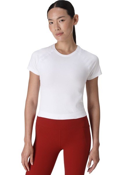 Athlete Crop Seamless Workout Kadın Renkli Tişört