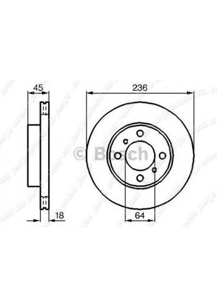 0986478572 Ön Fren Diski Havalı Mitsubishi Carisma 1.6 96-00 Colt Lancer 92-03 Proton Persona 96-00 236X4 402061KC1B