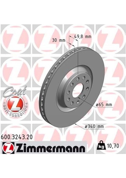 Zımmermann 600.3243.20 On Fren Aynası Havalı Passat 1.4 Tsı 1.6 Tdı 1.8 Tsı 2.0 Tsı 2.0 Tdı 3.6 Fsı 4motıon 10- Passat cc 1 986479734-DF6133S