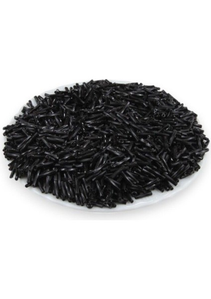 Siyah Burgulu Boru 10 mm Boncuk 100 gr