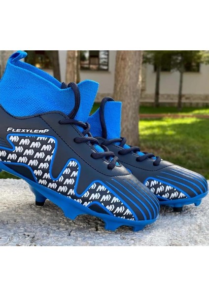 Pele-flt Çocuk Çoraplı Dişli Krampon Futbol Ayakkabısı
