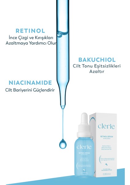 Antioksidan İçeren Yoğun Nemlendirici Cica Krem ve Anti- Aging & Yaşlanma Önleyici Bakuchiol Retinol Serum - Clerie Gece Cilt Bakım Seti fırsatları
