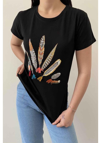 Indian Bisiklet Yaka Tasarım Tişört