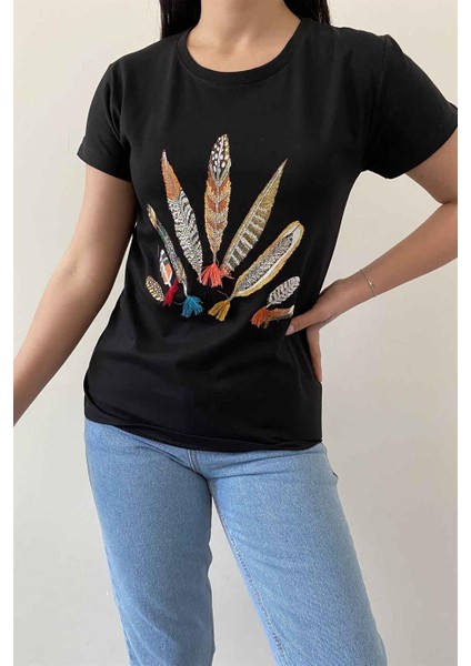 Indian Bisiklet Yaka Tasarım Tişört