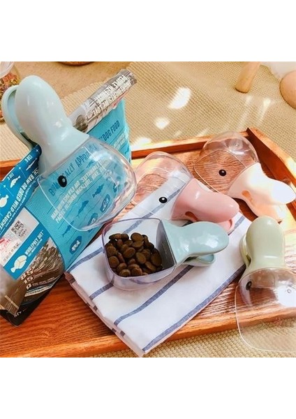 Bfs Ördek Tasarımlı Mandallı Tazelik Koruyan Ölçekli Kuru Mama Kaşığı Mama Ölçeği