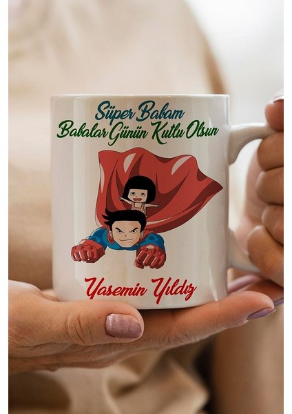 Kişiye Özel Babalar Günü Temalı Kupa Bardak