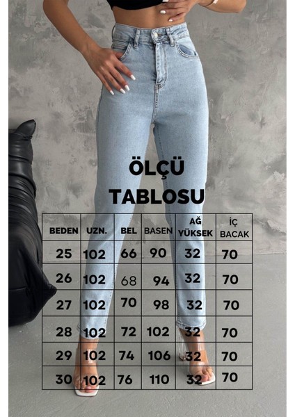 Premium Seri Buz Mavi Mom Jean fiyatları