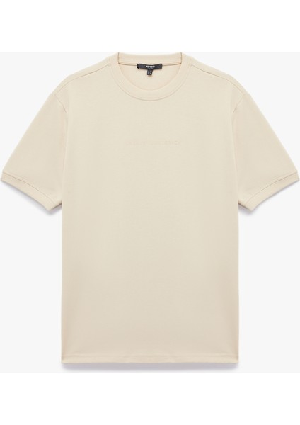 Regular Fit Kısa Kollu Bisiklet Yaka Pamuklu Baskılı Tişört