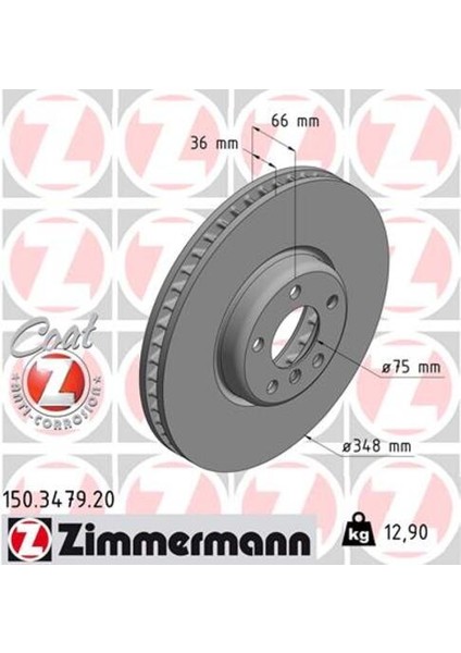 Zımmermann 150.3479.20 Fren Dıskı On Sag Bmw F10 F07 F11 F12 F01
