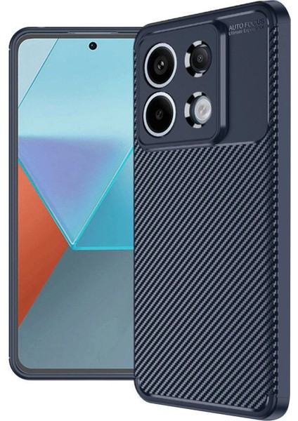 Xiaomi Redmi Note 13 Pro 4g Kılıf Auto Focus Karbon Kapak - Lacivert - CPT108944-1643