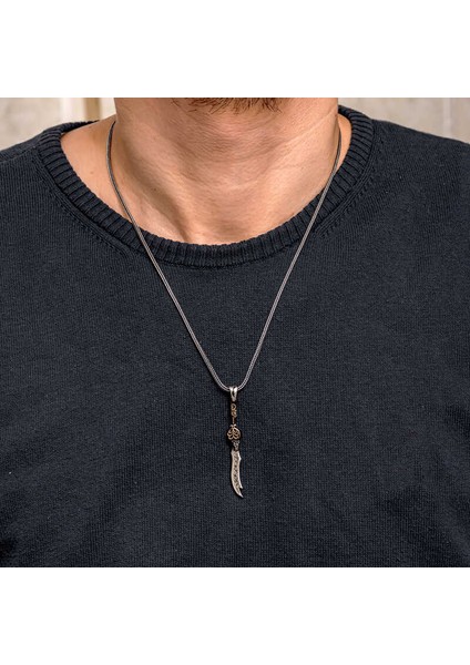 Gümüş Desenli Zülfikar Erkek Kolye SL10794 modelleri
