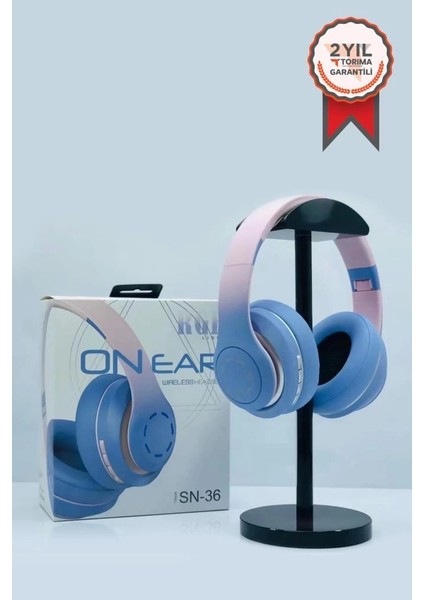 Sn-36 On-Ear Kafa Üstü Kablosuz Kulaklık Bluetooth 5.1 Blue