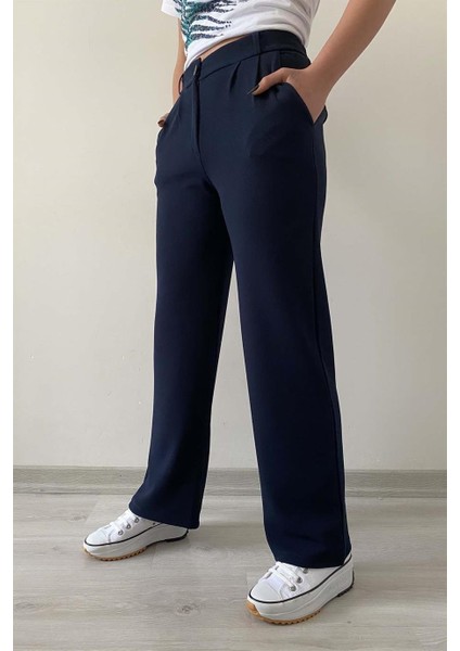 Full Likralı Pileli Beli Lastikli Pantolon