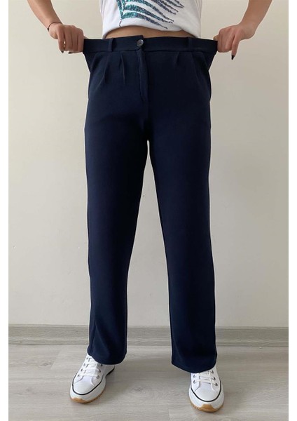 Full Likralı Pileli Beli Lastikli Pantolon