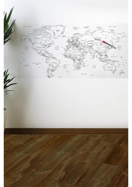Yazılabilir Dünya Haritası Manyetik Duvar Stickerı 110 x 56 cm fırsatları
