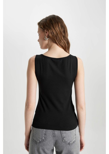 Slim Fit Dar Kesim U Yaka Basic Düz Atlet I1059AZ24SM