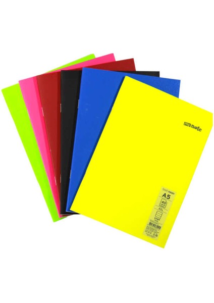 Text A5 40 Yaprak Çizgili Plastik Neon Kapaklı Defter Yeşil