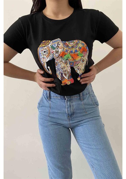 Elephant Bisiklet Yaka Tişört