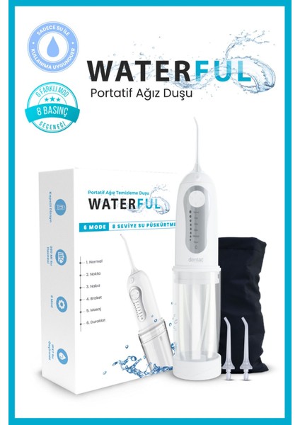 Dentac Waterful Portatif Ağız Duşu Beyaz