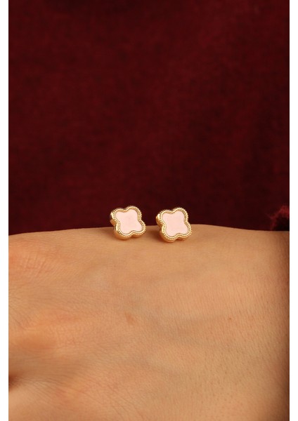 Pembe Yonca Altın Küpe CGKKP0207 modelleri
