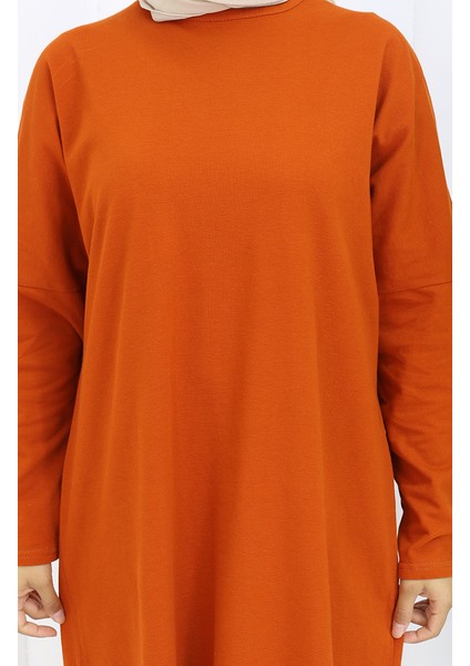 Rahat Kesim Cotton Sade Tunik 8757-03 Kiremit fırsatları
